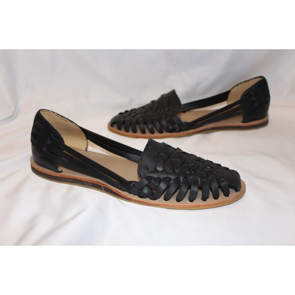 Nisolo Leather Sandal Huarache Women's BLACK NEW $138 - Picture 2 of 5